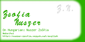 zsofia nuszer business card